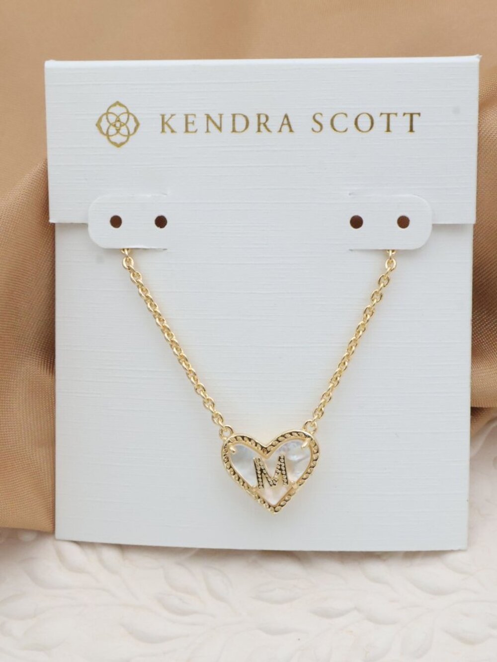 Kendra Scott Ari Heart Letter M Pendant Necklace